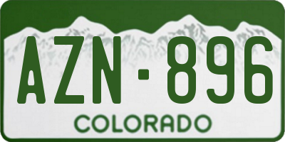 CO license plate AZN896
