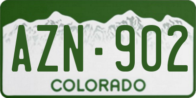 CO license plate AZN902