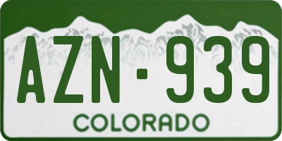 CO license plate AZN939