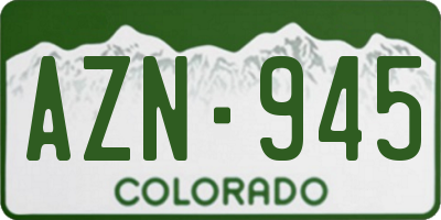 CO license plate AZN945
