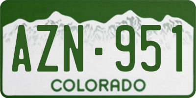 CO license plate AZN951