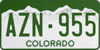 CO license plate AZN955