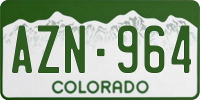 CO license plate AZN964