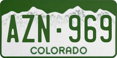 CO license plate AZN969