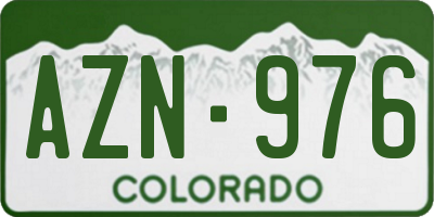 CO license plate AZN976