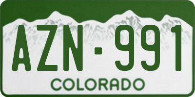 CO license plate AZN991