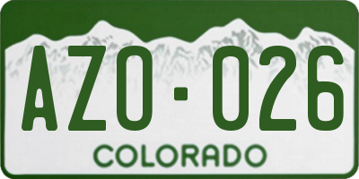 CO license plate AZO026