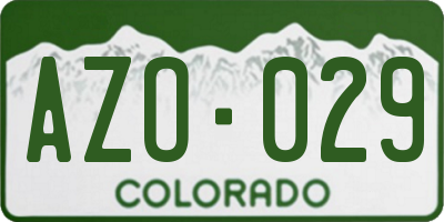CO license plate AZO029