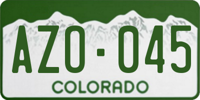 CO license plate AZO045