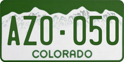 CO license plate AZO050