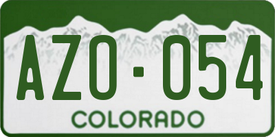 CO license plate AZO054