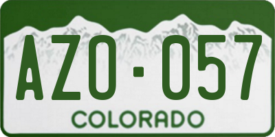 CO license plate AZO057
