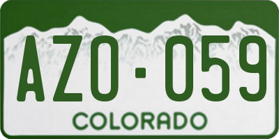 CO license plate AZO059