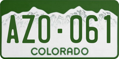 CO license plate AZO061