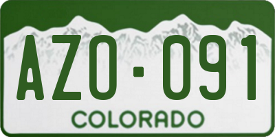 CO license plate AZO091