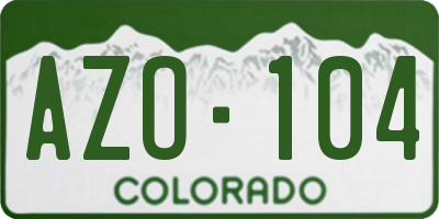 CO license plate AZO104
