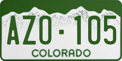 CO license plate AZO105