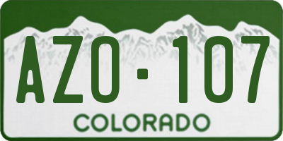 CO license plate AZO107