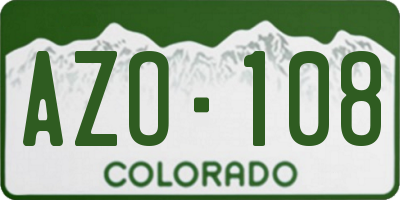 CO license plate AZO108