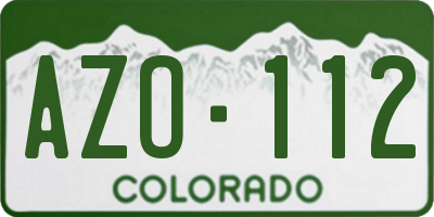 CO license plate AZO112