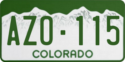 CO license plate AZO115