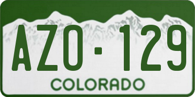 CO license plate AZO129