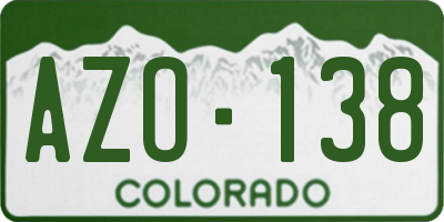 CO license plate AZO138