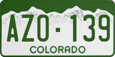 CO license plate AZO139