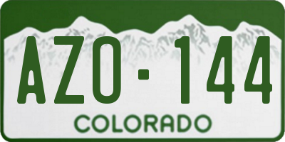 CO license plate AZO144