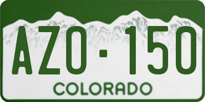 CO license plate AZO150