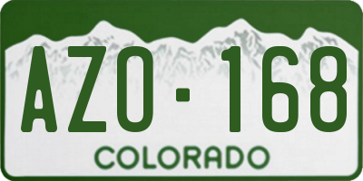 CO license plate AZO168