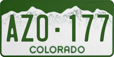 CO license plate AZO177