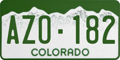 CO license plate AZO182