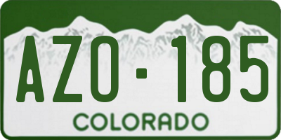 CO license plate AZO185
