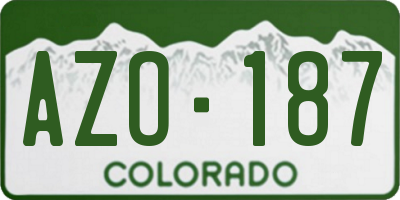 CO license plate AZO187