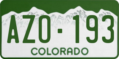 CO license plate AZO193