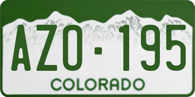 CO license plate AZO195