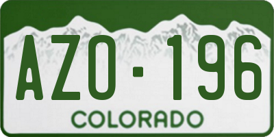CO license plate AZO196
