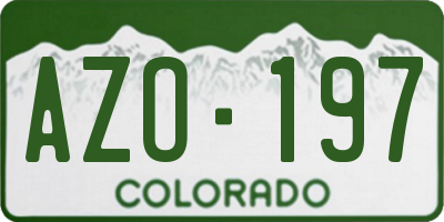 CO license plate AZO197