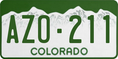 CO license plate AZO211