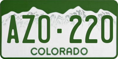 CO license plate AZO220