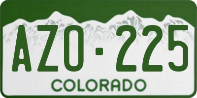 CO license plate AZO225