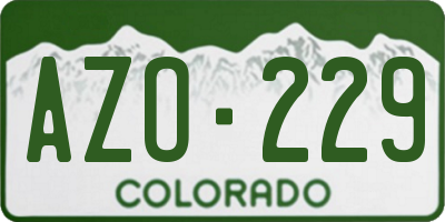 CO license plate AZO229