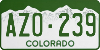 CO license plate AZO239