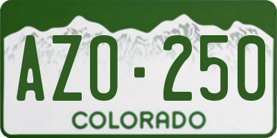 CO license plate AZO250