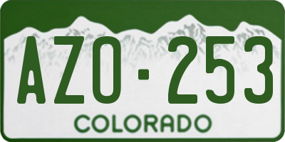 CO license plate AZO253