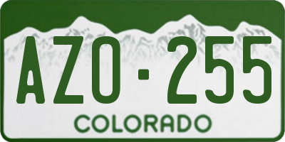 CO license plate AZO255