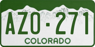 CO license plate AZO271