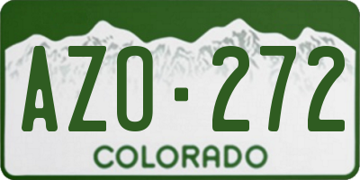 CO license plate AZO272