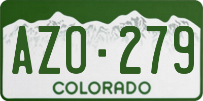 CO license plate AZO279